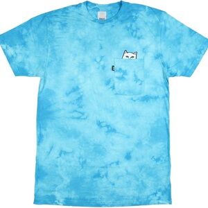 Rip N Dip Lord Nermal In Pocket Gesture Turquoise Tie-Dye Men's T-Shirt